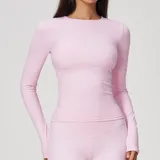 LT8519-2 · Falling Blossom Pink Falling Blossom Pink Women's Pilates Long Sleeve Top Long Sleeve Brushed