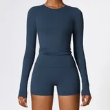 LT8519-8 · Badge Blue Badge Blue Women's Pilates Long Sleeve Top Long Sleeve Brushed