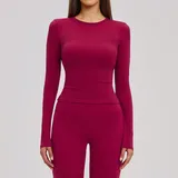 LT8519-9 · Raspberry Red Raspberry Red Women's Pilates Long Sleeve Top Long Sleeve Brushed