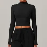 LT8933-2 · Jet Black Jet Black Yoga Women's Long Sleeve Top Long Sleeve Fitted