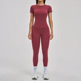 MS2546-4 · Retro Red Retro Red Pilates Women's Yoga Set Crew Neck Brushed Fitted
