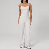MS2551-1 · Pearl Grey Pearl Grey Women's Stretch Running Yoga Activewear Set Flared Breathable