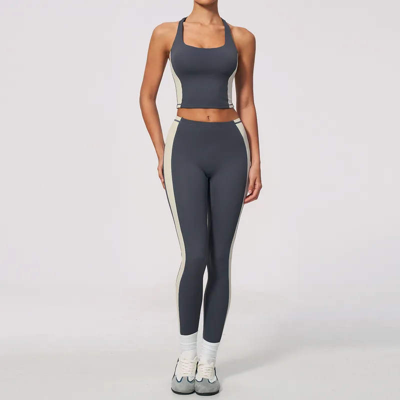 Women's Color Block Yoga Set Bare Feel Fitted