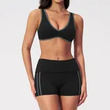 MS3588-2 · Jet Black Jet Black Women's Supportive Yoga Activewear Set High Waist Fitted