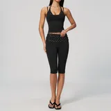 Black White Dot Women's Brushed Training Yoga Activewear Set Layered Breathable
