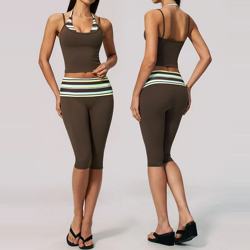 Women's Brushed Training Yoga Activewear Set Layered Breathable