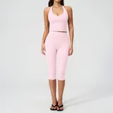 MS5529-1 · Falling Blossom Pink Falling Blossom Pink Slim Fit Slimming Women's Yoga Set Tank Fitted