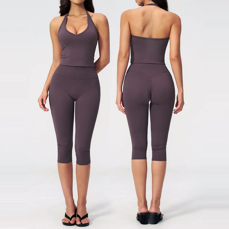 Slim Fit Slimming Women's Yoga Set Tank Fitted