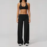 MS5558-2 · Jet Black Jet Black Women's Quick Dry Fitness Yoga Activewear Set Backless