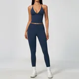 MS5575-3 · Badge Blue Badge Blue Tummy Control Supportive Women's Yoga Set Halter Neck