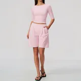 Falling Blossom Pink Women's Yoga Set Butt Lifting Breathable 2 Piece