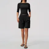 MS8793-2 · Jet Black Jet Black Women's Yoga Set Butt Lifting Breathable 2 Piece