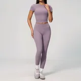 MS9616-4 · Lilac Lilac Women's Pilates Outdoor Fitness Yoga Activewear Set Fitted