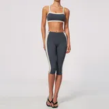 Pencil Grey Women's Breathable Yoga Set Butt Lifting Slimming Fitted