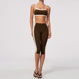 Espresso Black Women's Breathable Yoga Set Butt Lifting Slimming Fitted