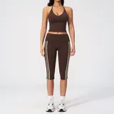 NS3588-3 · Espresso Black Espresso Black Backless Women's Yoga Activewear Set 2 Piece Fitted