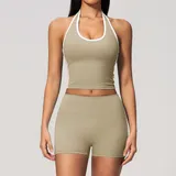 Linen Pilates Women's Yoga Set Bare Feel Breathable Fitted