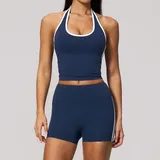 NS4506-3 · Dark Navy Dark Navy Pilates Women's Yoga Set Bare Feel Breathable Fitted