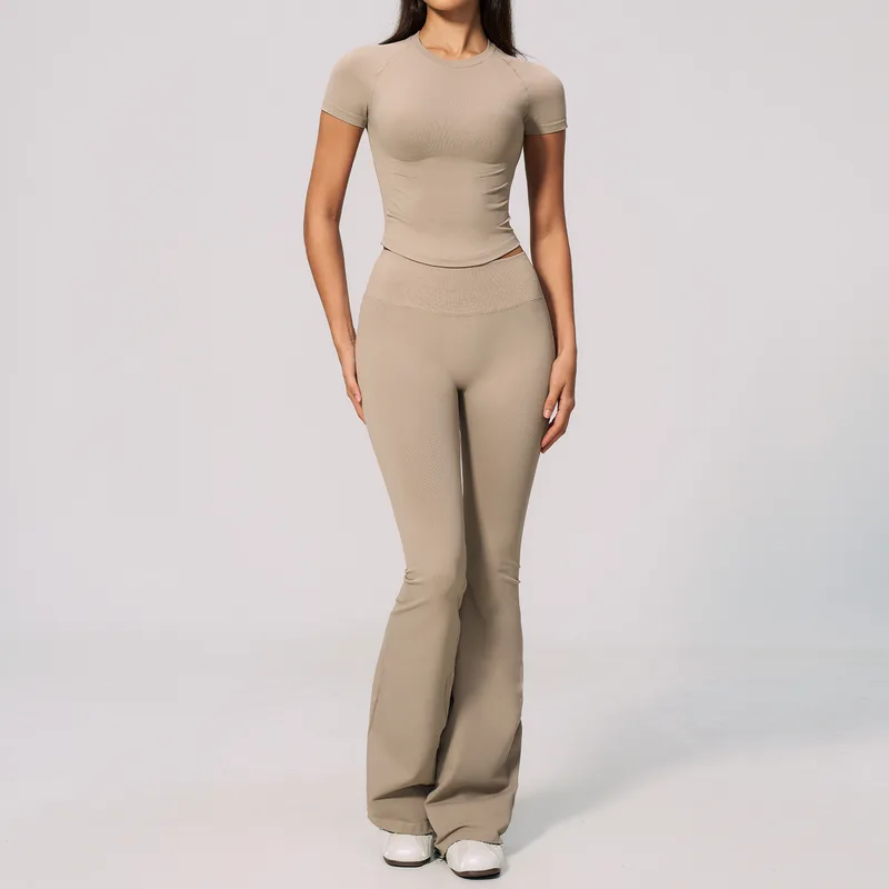 Women's Fitted Pilates Yoga Activewear Set Wide Leg
