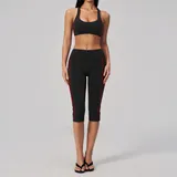 Black Red Clash Women's Brushed High Waist Yoga Leggings High Waist