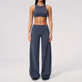 NS5529-2 · Navy Blue Navy Blue Women's Fitness Yoga Activewear Set Brushed Tummy Control