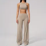 Linen Women's Fitness Yoga Activewear Set Brushed Tummy Control