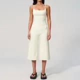 Cream White Women's Yoga Activewear Set Casual Running Tank Strappy
