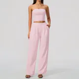 NS8793-1 · Falling Blossom Pink Falling Blossom Pink High Waist Women's Yoga Set High Waist Breathable