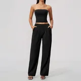 NS8793-2 · Jet Black Jet Black High Waist Women's Yoga Set High Waist Breathable