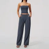 NS8793-4 · Navy Blue Navy Blue High Waist Women's Yoga Set High Waist Breathable