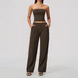 NS8793-5 · Espresso Black Espresso Black High Waist Women's Yoga Set High Waist Breathable