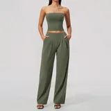 Forest Green High Waist Women's Yoga Set High Waist Breathable