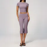 NS9616-4 · Lilac Lilac Women's Fitted Yoga Activewear Set High Waist Slimming