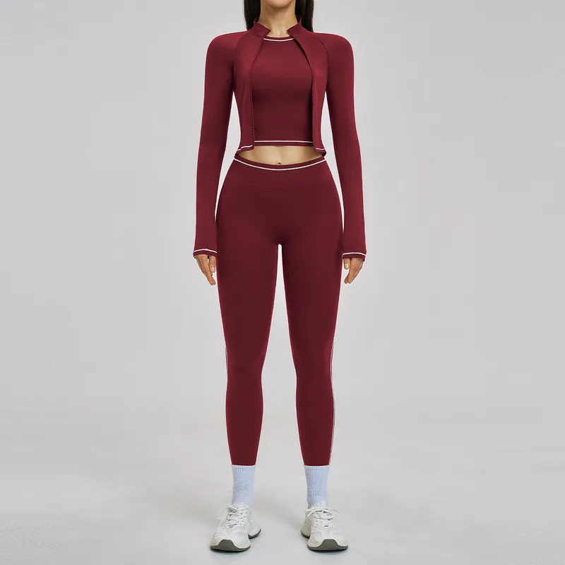Women's Supportive Running Yoga Set 3 Piece Fitted
