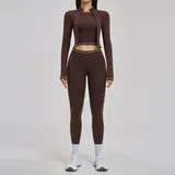Espresso Black Women's Supportive Running Yoga Set 3 Piece Fitted