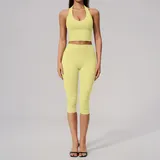 Goose Yellow Women's Tummy Control Yoga Set Tummy Control Breathable