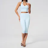 PS5529-5 · Azure Blue Azure Blue Women's Tummy Control Yoga Set Tummy Control Breathable