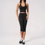 Jet Black Women's Tummy Control Yoga Set Tummy Control Breathable