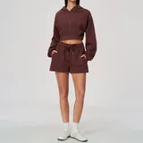 Wine Red Relaxed Fit Women's Yoga Activewear Set 2 Piece