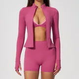Strawberry Pink Women's Yoga Set Quick Dry Running 3 Piece