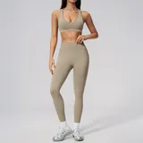 PS7655-1 · Terracotta Terracotta Women's Yoga Set Seamless Fitness Backless Butt Lifting