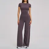 PS8455-4 · Eggplant Purple Eggplant Purple Women's Fitted Running Active Yoga Activewear Set Brushed