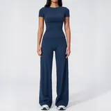 Badge Blue Women's Fitted Running Active Yoga Activewear Set Brushed