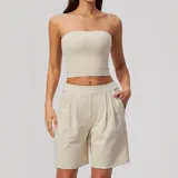 Oat Apricot Women's Breathable Fitness Fitness Yoga Activewear Set Tank
