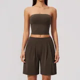 Espresso Black Women's Breathable Fitness Fitness Yoga Activewear Set Tank