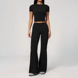 PS9616-2 · Jet Black Jet Black Women's Slimming Fitness Yoga Activewear Set High Waist