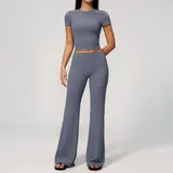 PS9616-3 · Haze Blue Haze Blue Women's Slimming Fitness Yoga Activewear Set High Waist