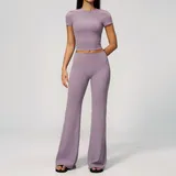 Lilac Women's Slimming Fitness Yoga Activewear Set High Waist