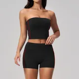 QS4539-2 · Black Red Clash Black Red Clash Women's Yoga Set High Stretch Quick Dry Fitted