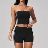 QS4539-3 · Black White Clash Black White Clash Women's Yoga Set High Stretch Quick Dry Fitted